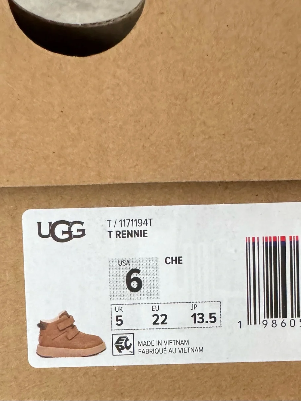 UGG Kids Tan Suede Velcro Boots